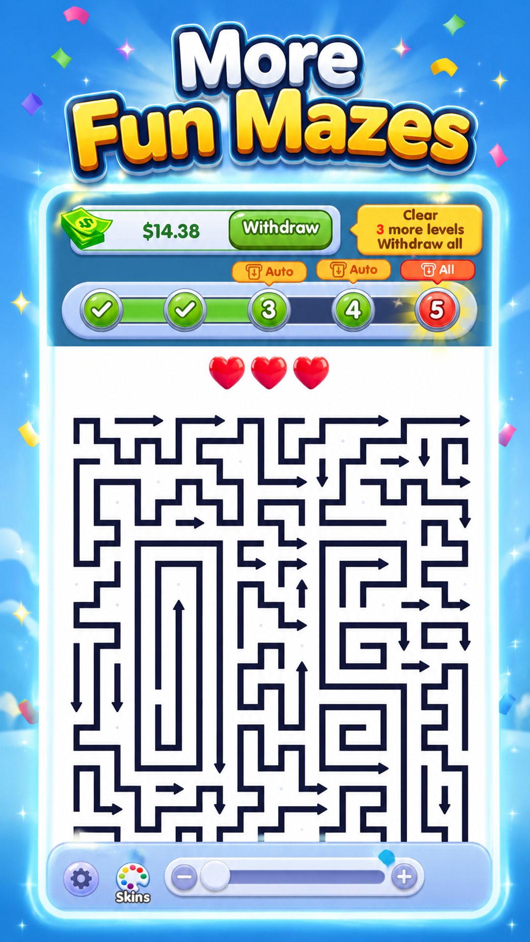 Gameplay progress with step indicators and puzzle mechanics